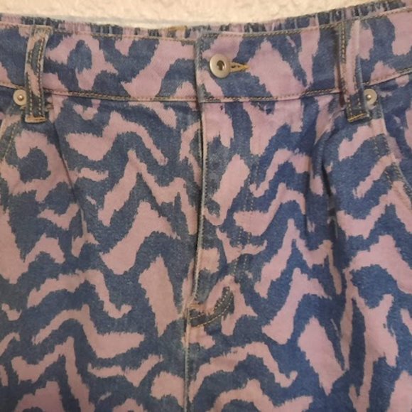 The Get Blue & Purple Animal Print Mom Jeans Sz M - Picture 3 of 4
